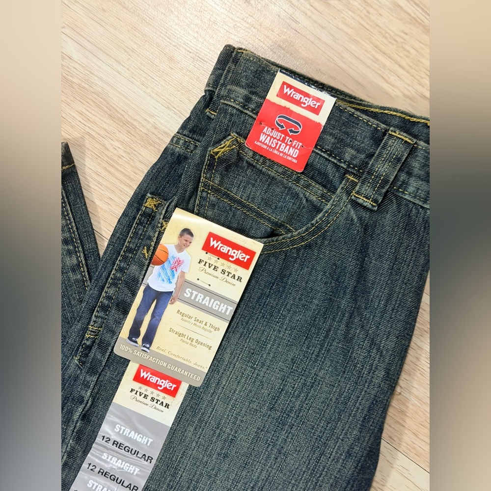 Wrangler Boys Straight Jeans Green Denim